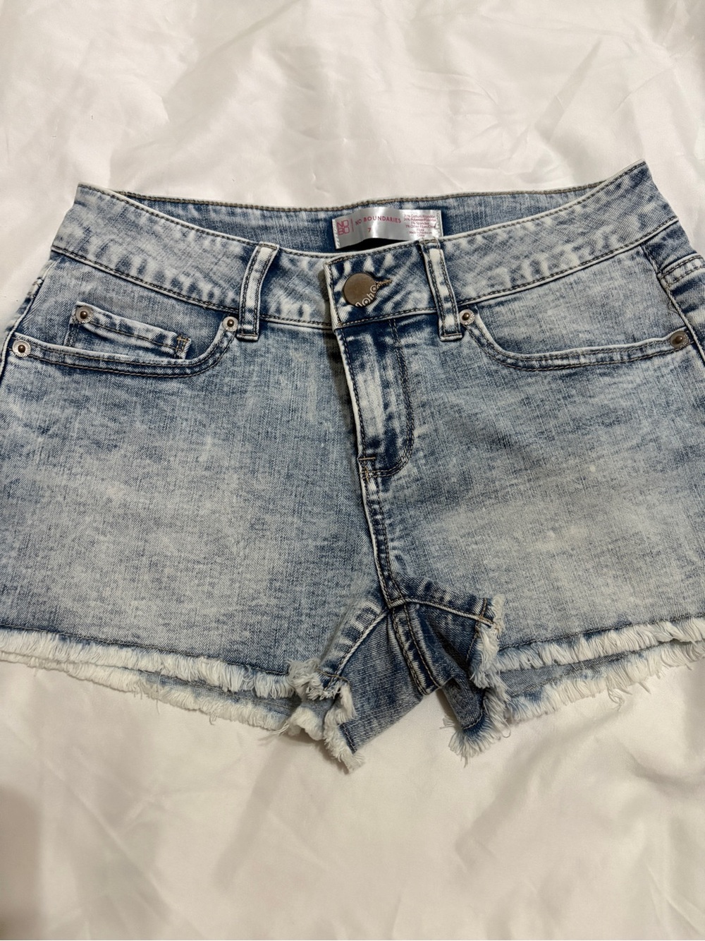No Boundaries Light Blue Distressed Denim Shorts